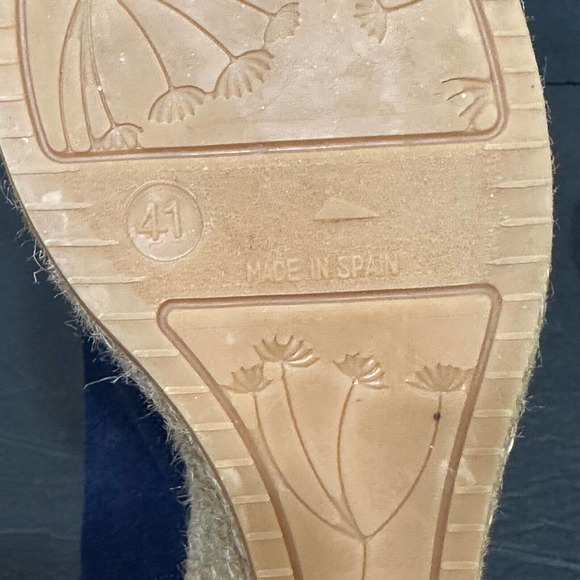 Viscata Barcelona Women's 41/10.5 Blue Pointed Toe Slingback Espadrille Wedges - Picture 9 of 12